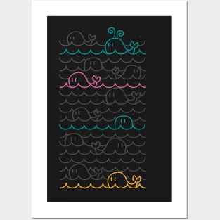 Whale sea Posters and Art